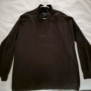Johnston & Murphy Men's Dark Brown Quarter-Zip Sweater